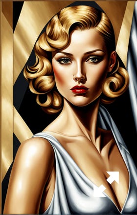 KI-Bild im Stil Tamara de Lempicka, 